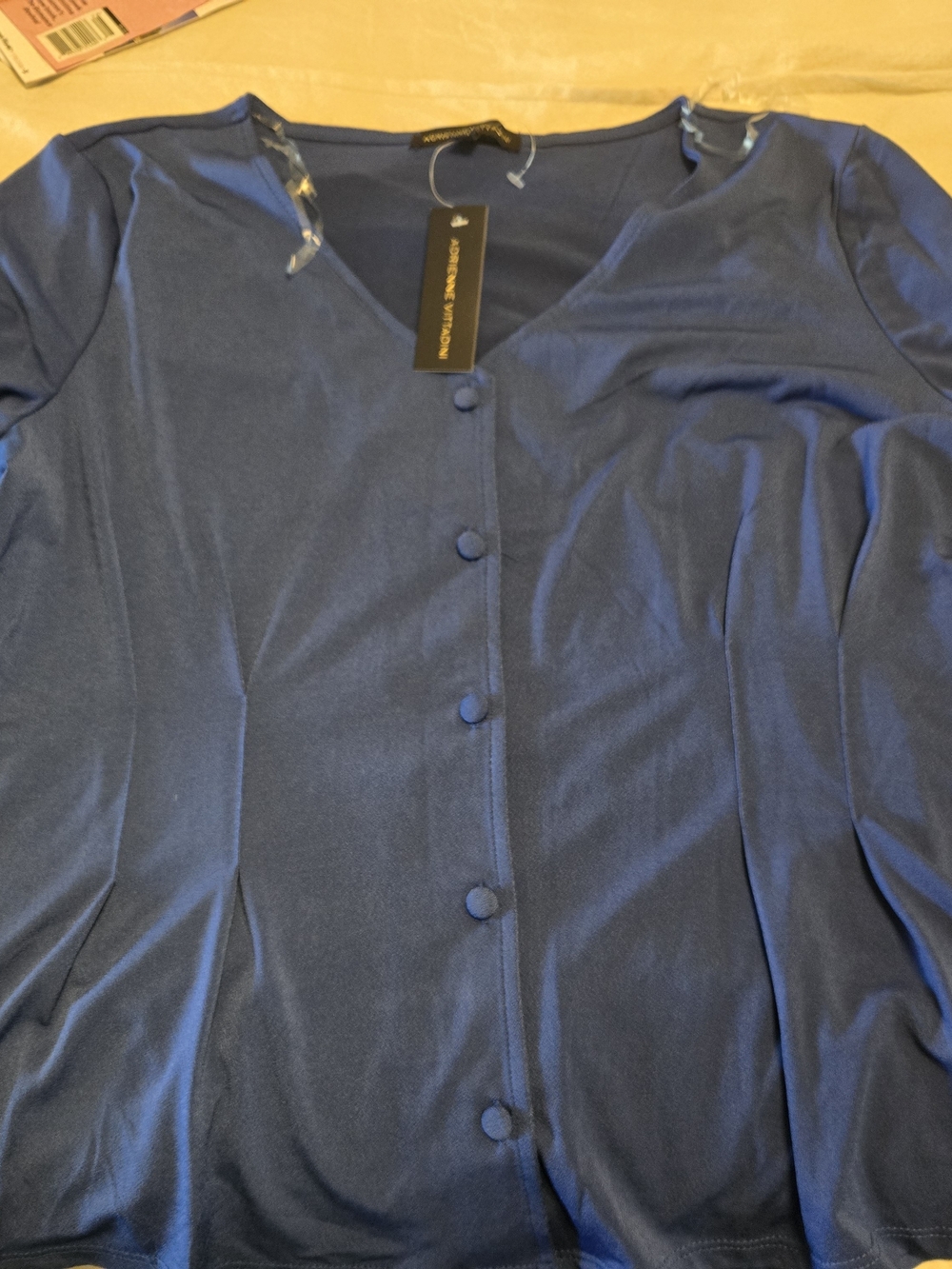 Womens blue Adrienne Vittadini Poplin Blouse